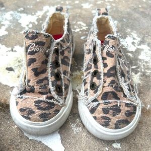 Blowfish Malibu Sneakers Cheetah Print Kids Play Slip-on Shoes Sz 7